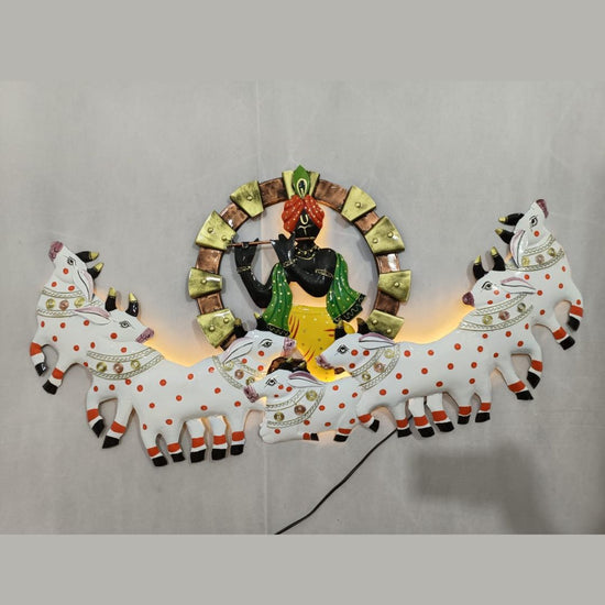 Hans Art Special Radhe Krishna Metal Wall Art (48 x 23 Inches)