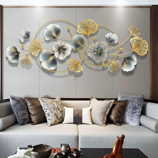 Luxar Double Ring Metal Wall Art for Living Room (48 x 20 Inches)-abstract wall art-Hansart-abstract metal wall art-Made of Premium-Quality Iron Metal-Perfect for your living room, bedroom, hall, office reception, guest room, and hotel reception-The product is packed by professionals for safe delivery Designed to make your home look complete-"Hansart Made In India because India itself is an art".