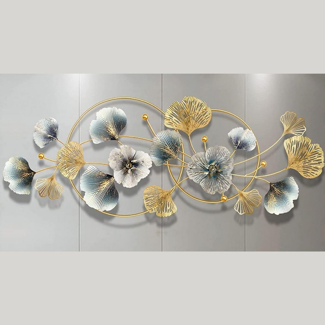Luxar Double Ring Metal Wall Art for Living Room (48 x 20 Inches)-abstract wall art-Hansart-abstract metal wall art-Made of Premium-Quality Iron Metal-Perfect for your living room, bedroom, hall, office reception, guest room, and hotel reception-The product is packed by professionals for safe delivery Designed to make your home look complete-"Hansart Made In India because India itself is an art".