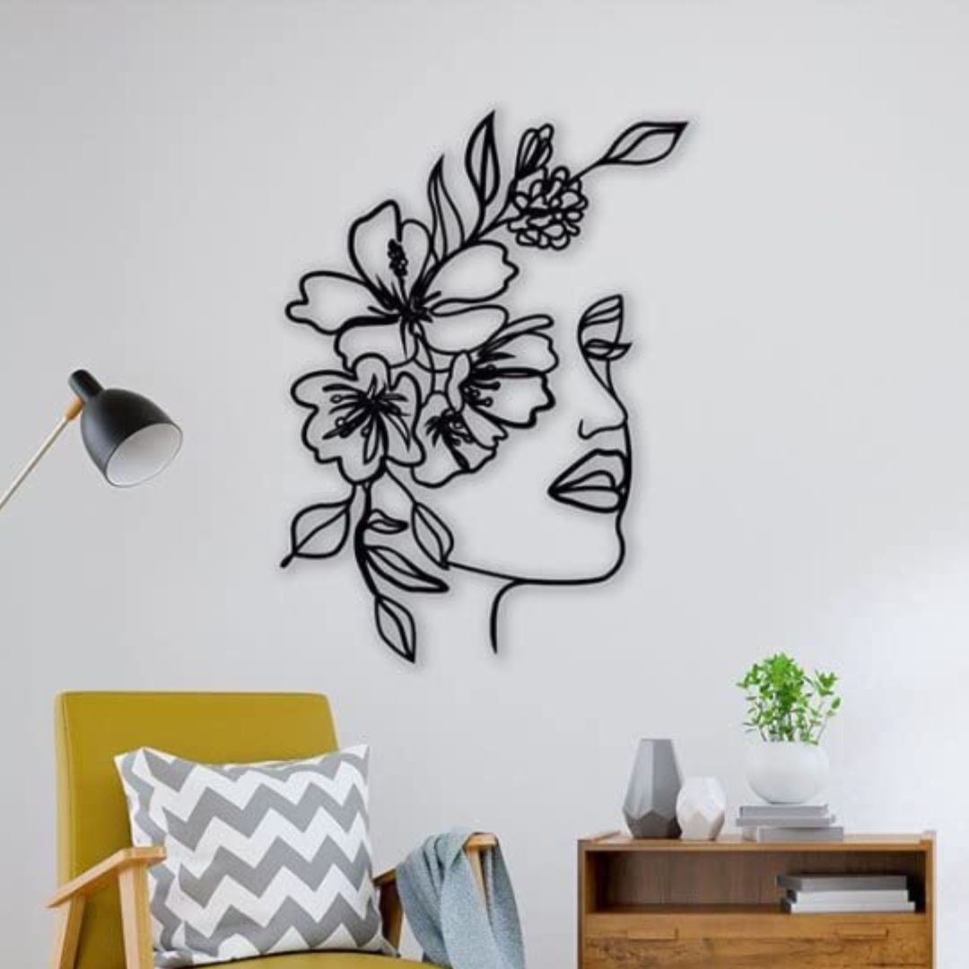 Add a touch of nature to your living room with our Flower Face Metal Wall Art. This unique piece features an intricate design of flowers, adding a personality to any space-Measures 20 x 28 inches-Constructed of High Quality Met-Anti-rust powder coating used for long lasting finish  Hanging Mechanism included Perfect for your living room, bedroom, hall, office reception, guest room, and hotel reception