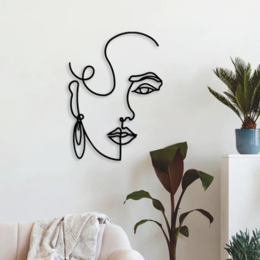 Elegant Face Metal Wall Art for living Room – Hansart