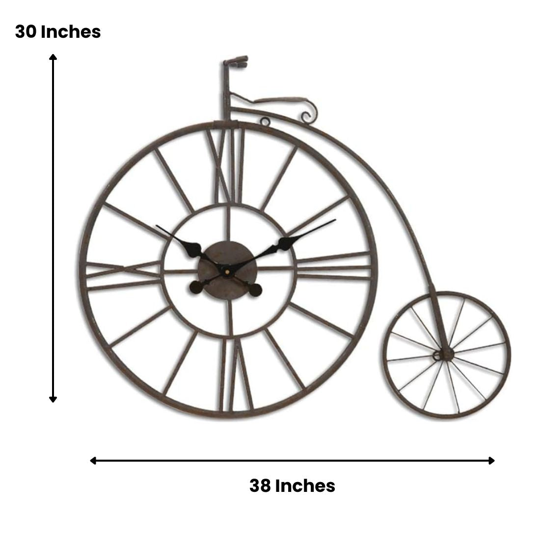 Introduce a timepiece of history with our Ancient Wheel Wall Clock. This large clock measures 38 x 30 inches and brings a vintage touch to any living room. With its unique design and accurate timekeeping, it adds a sophisticated element to your home decor.