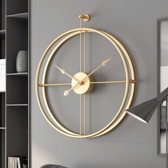 Crafted from durable wrought iron metal, it is coated in an anti-rust powder coating for superior durability and long-lasting use. Upgrade your wall decor with this stylish and functional clock. Hanging Mechanism included Perfect for your living room, bedroom, hall, office reception, guest room, and hotel reception