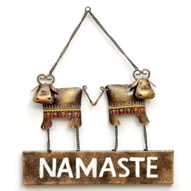 Metal Namaste Board Wall Art for Guest Room (12 x 12 Inches)-Artisan Hub-Hans Art-Metallic Traditional Wall Decor by Hansart-Made of Premium-Quality Iron Metal Perfect for your living room, bedroom, hall, office reception, guest room, and hotel reception-The product is packed by professionals for safe delivery-Designed to make your home look complete-"Hansart Made In India because India itself is an art".