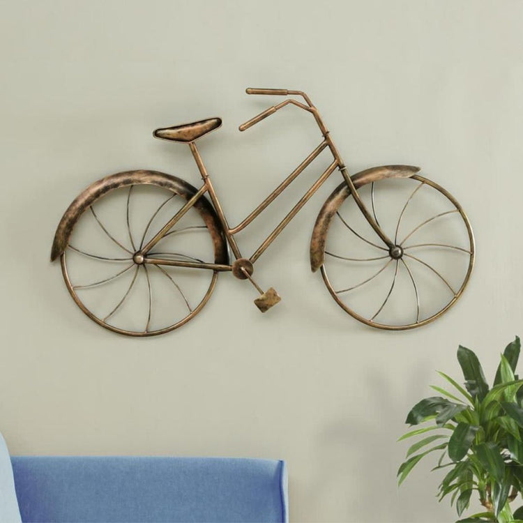 Rocking Ride Cycle Metal Wall Décor (36 x 21 Inches)-Home Decoration-Metal Wall Decor by Hansart Made of Premium-Quality Iron Metal Perfect for your living room, bedroom, hall, office reception, guest room, and hotel reception The product is packed by professionals for safe delivery Designed to make your home look complete "Hansart Made In India because India itself is an art".
