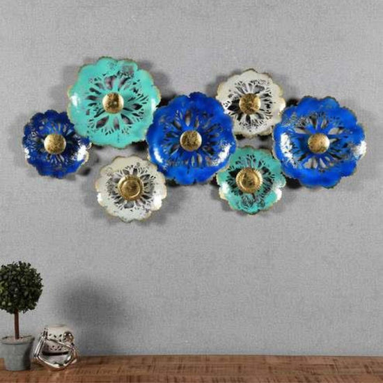 Blue Orchid Family Metal Wall Art for Guest Room (40 x 20 Inches)-Home Decoration-Hansart-abstract metal wall art-Made of Premium-Quality Iron Metal-Perfect for your living room, bedroom, hall, office reception, guest room, and hotel reception-The product is packed by professionals for safe delivery Designed to make your home look complete-"Hansart Made In India because India itself is an art".