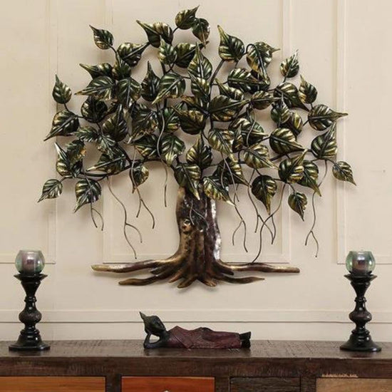 Betel Metal Wall Tree for Living Room (40 x 37 Inches)-Home Decoration-Metal Wall Tree by Hansart Made of Premium-Quality Iron Metal Perfect for your living room, bedroom, hall, office reception, guest room, and hotel reception The product is packed by professionals for safe delivery Designed to make your home look complete "Hansart Made In India because India itself is an art".