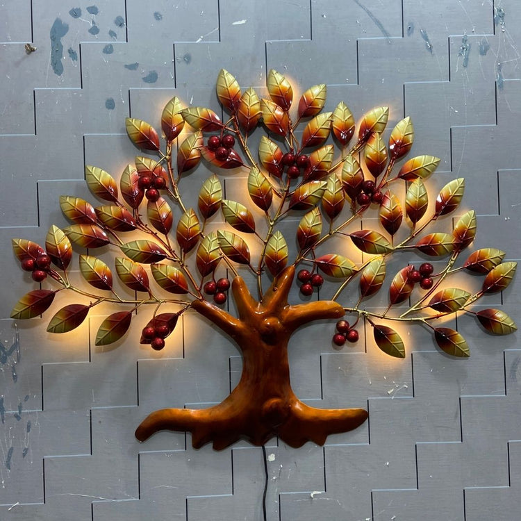Designer Big Cherry Tree Metal Wall Art for Dining Hall and Restaurants (38x30 Inches)-Home Decoration-Metal Wall Tree by Hansart Made of Premium-Quality Iron Metal Perfect for your living room, bedroom, hall, office reception, guest room, and hotel reception The product is packed by professionals for safe delivery Designed to make your home look complete "Hansart Made In India because India itself is an art".