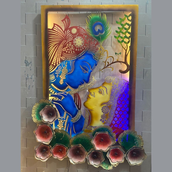 Artistic Radhe Krishna Framed Wall Art for Living Room (40x60 Inches)-Naren Impex-Hans Art-Metallic Traditional Wall Decor by Hansart-Made of Premium-Quality Iron Metal Perfect for your living room, bedroom, hall, office reception, guest room, and hotel reception-The product is packed by professionals for safe delivery-Designed to make your home look complete-"Hansart Made In India because India itself is an art".