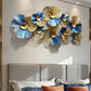 Blue N Golden Floral Metal Wall Décor For Living Room (52 x 26 Inches)-abstract wall art-Hansart-abstract metal wall art-Made of Premium-Quality Iron Metal-Perfect for your living room, bedroom, hall, office reception, guest room, and hotel reception-The product is packed by professionals for safe delivery Designed to make your home look complete-"Hansart Made In India because India itself is an art".
