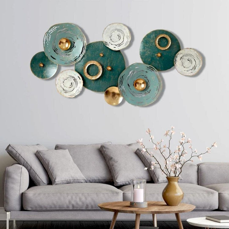 Elegant Round Metal Wall Accent for Living Room and Hall. Metal Wall Decor by Hansart Abstract wall art Total Wall Coverage Area: 53 x 27 Inches Made of Premium-Quality Iron Metal Anti-rust powder coating used Hanging Mechanism included Perfect for your living room, bedroom, hall, office reception, guest room, and hotel reception The product is packed by professionals for safe delivery  Designed to make your home look complete "Hansart Made In India because India itself is an art".