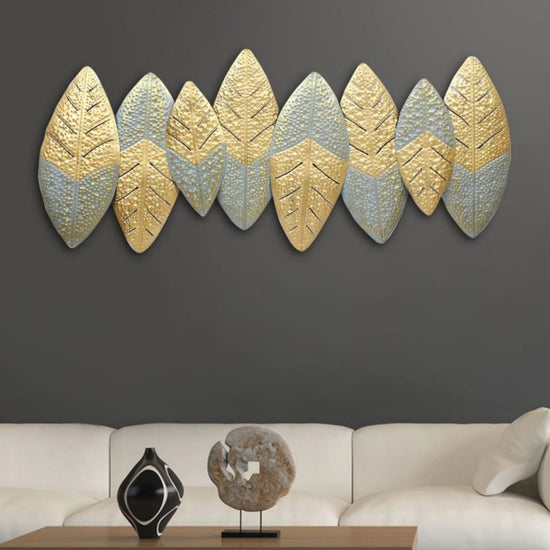 Golden Majestic Wall Décor for living room (53 x 22 Inches)-Home Decoration-Hansart-abstract metal wall art-Made of Premium-Quality Iron Metal-Perfect for your living room, bedroom, hall, office reception, guest room, and hotel reception-The product is packed by professionals for safe delivery Designed to make your home look complete-"Hansart Made In India because India itself is an art".