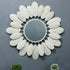 White Leaf Mirror Wall Décor for Living Room And Bed Room (30 Inches Dia.)-Home Decoration-Metal Wall Decor by Hansart Made of Premium-Quality Iron Metal Perfect for your living room, bedroom, hall, office reception, guest room, and hotel reception The product is packed by professionals for safe delivery Designed to make your home look complete "Hansart Made In India because India itself is an art".