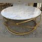 Round Elegant White Marble Top For Bedroom or Living Room