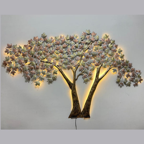 Metallic Spring Tree Wall Art for Guest Room (79x50 Inches)-Home Decoration-Metal Wall Tree by Hansart Made of Premium-Quality Iron Metal Perfect for your living room, bedroom, hall, office reception, guest room, and hotel reception The product is packed by professionals for safe delivery Designed to make your home look complete "Hansart Made In India because India itself is an art".