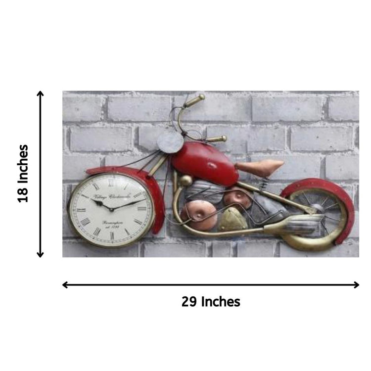 Hansart Special Red Color Bike Wall art (29 x 18 Inches)-Home Decoration-Metal Wall Decor by Hansart Made of Premium-Quality Iron Metal Perfect for your living room, bedroom, hall, office reception, guest room, and hotel reception The product is packed by professionals for safe delivery Designed to make your home look complete "Hansart Made In India because India itself is an art".