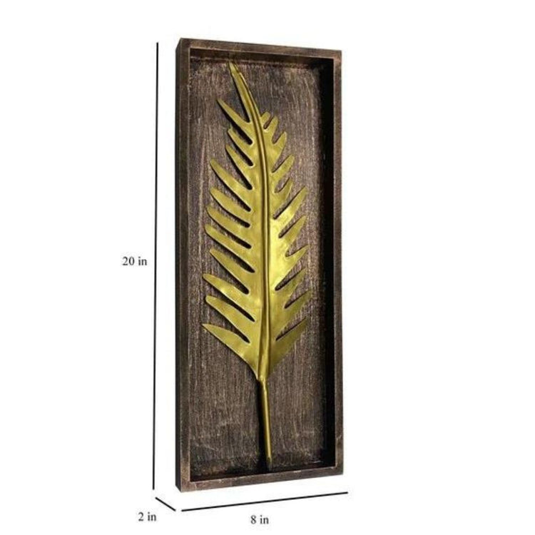 Tally Metallic Leaf Art on MDF Board (20 x 8 Inches)-Home Decoration-Metal Wall Decor by Hansart Made of Premium-Quality Iron Metal Perfect for your living room, bedroom, hall, office reception, guest room, and hotel reception The product is packed by professionals for safe delivery Designed to make your home look complete "Hansart Made In India because India itself is an art".