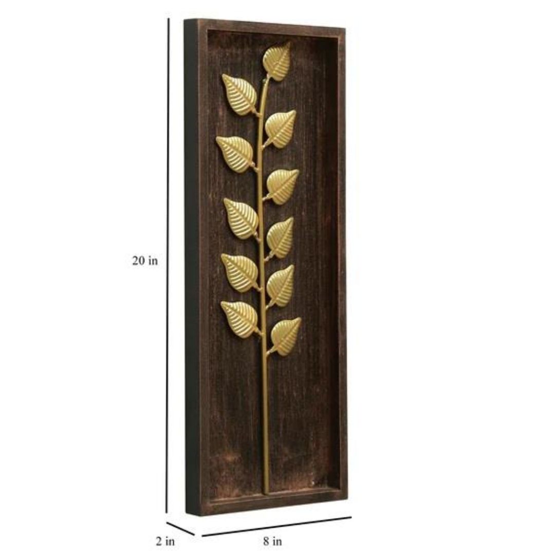 Titan Metallic Leaves Art on MDF Board (20 x 8 Inches)-Home Decoration-Metal Wall Decor by Hansart Made of Premium-Quality Iron Metal Perfect for your living room, bedroom, hall, office reception, guest room, and hotel reception The product is packed by professionals for safe delivery Designed to make your home look complete "Hansart Made In India because India itself is an art".