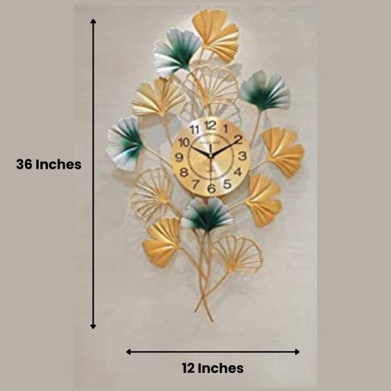 Metal Wall Clock by Hansart Total Wall Coverage Area: 12 x 36 Inches Expertly crafted by artisans in Jodhpur, India Made of Wrought Iron Metal It feature an anti-rust powder coating for a long-lasting finish Finished with a spray paint and lacquer for a smooth and polished look Perfect for your living room, bedroom, hall, office reception, guest room, and hotel reception The product is packed by professionals for safe delivery Designed to make your home look complete