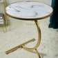 Golden framed Designer white top Round Table