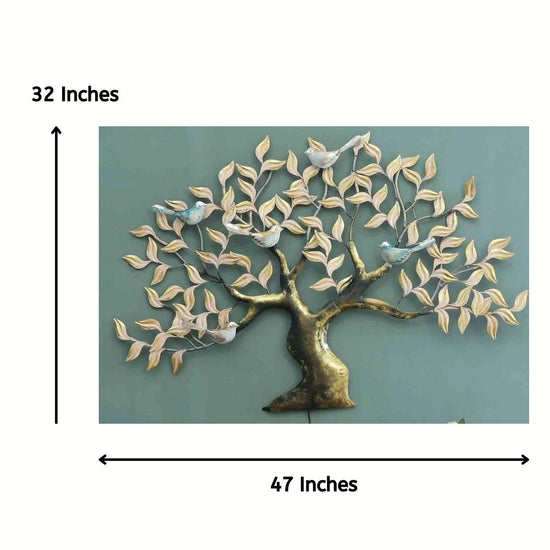 5 Birds Tree Wall Décor (47 x 32 Inches)-Home Decoration-Metal Wall Tree by Hansart Made of Premium-Quality Iron Metal Perfect for your living room, bedroom, hall, office reception, guest room, and hotel reception The product is packed by professionals for safe delivery Designed to make your home look complete "Hansart Made In India because India itself is an art".
