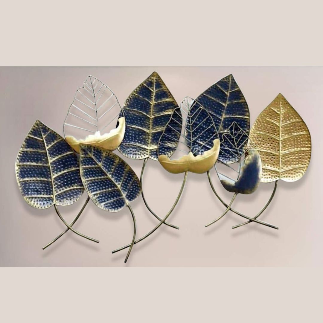 Hansart Special Joy Leafy Decor Metal Wall Art (61 x 39 Inches)-Home Decoration-Hansart-Metallic Nature Wall Decor by Hansart-Made of Premium-Quality Iron Metal Perfect for your living room, bedroom, hall, office reception, guest room, and hotel reception-The product is packed by professionals for safe delivery-Designed to make your home look complete-"Hansart Made In India because India itself is an art".