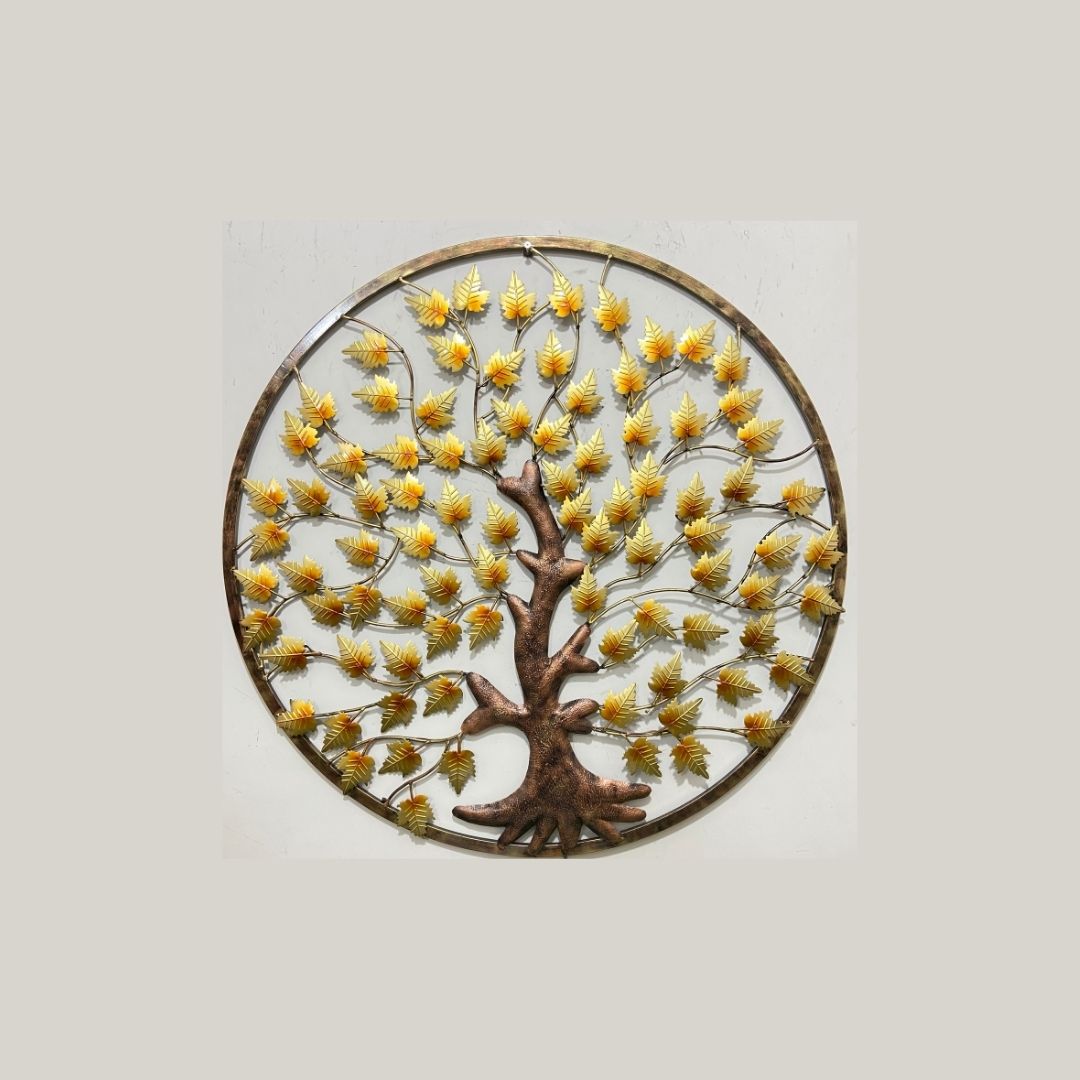 Metallic Ring Tree Artistic Wall Art for Office and Drawing Room (40x40 Inches)-Home Decoration-Metal Wall Tree by Hansart Made of Premium-Quality Iron Metal Perfect for your living room, bedroom, hall, office reception, guest room, and hotel reception The product is packed by professionals for safe delivery Designed to make your home look complete "Hansart Made In India because India itself is an art".