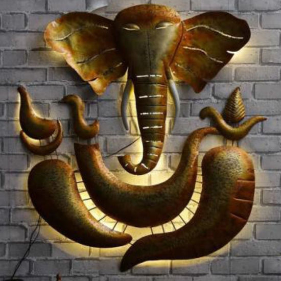 Hansart Special Ganeshji Metal Wall Art-Metal Wall Decor by Hansart  Total Wall Coverage Area: 20 x 30 Inches & 30 x 40 Inches Made of Premium-Quality Iron Metal Anti Rust Powder Coating Used Hanging Mechanism Included Perfect for your living room, bedroom, hall, office reception, guest room, and hotel reception The product is packed by professionals for safe delivery Designed to make your home look complete