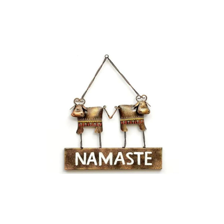 Metal Namaste Board Wall Art for Guest Room (12 x 12 Inches)-Artisan Hub-Hans Art-Metallic Traditional Wall Decor by Hansart-Made of Premium-Quality Iron Metal Perfect for your living room, bedroom, hall, office reception, guest room, and hotel reception-The product is packed by professionals for safe delivery-Designed to make your home look complete-"Hansart Made In India because India itself is an art".