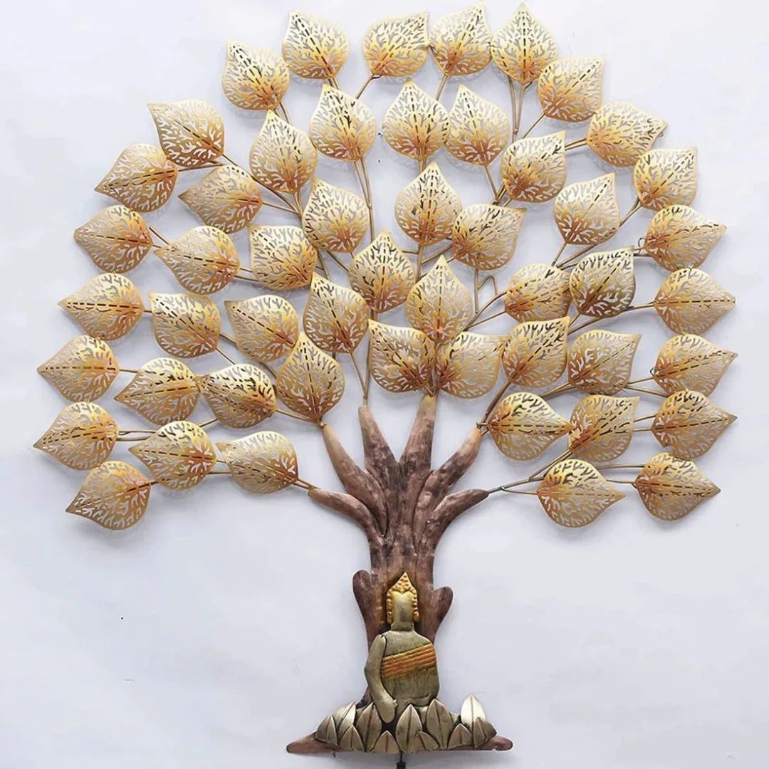 Hansart Special Buddha Tree With Backlit Wall Art (40 x 48 Inches)-Home Decoration-Metal Wall Tree by Hansart Made of Premium-Quality Iron Metal Perfect for your living room, bedroom, hall, office reception, guest room, and hotel reception The product is packed by professionals for safe delivery Designed to make your home look complete "Hansart Made In India because India itself is an art".