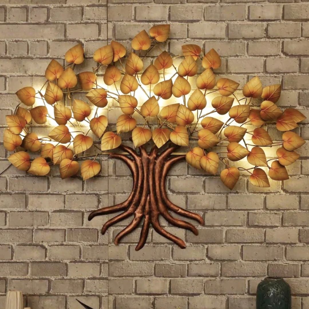 Metal Wall Tree Decor by Hansart Total Wall Coverage Area: 58 x 41 Inches Made of Premium-Quality Iron Metal Anti Rust Powder Coating Used for Long Lasting Finish Hanging Mechanism Included Caring Instructions: Convenient Cleaning With Dry Cloth Perfect for your living room, bedroom, hall, office reception, guest room, and hotel reception The product is packed by professionals for safe delivery Designed to make your home look complete "Hansart Made In India because India itself is an art".