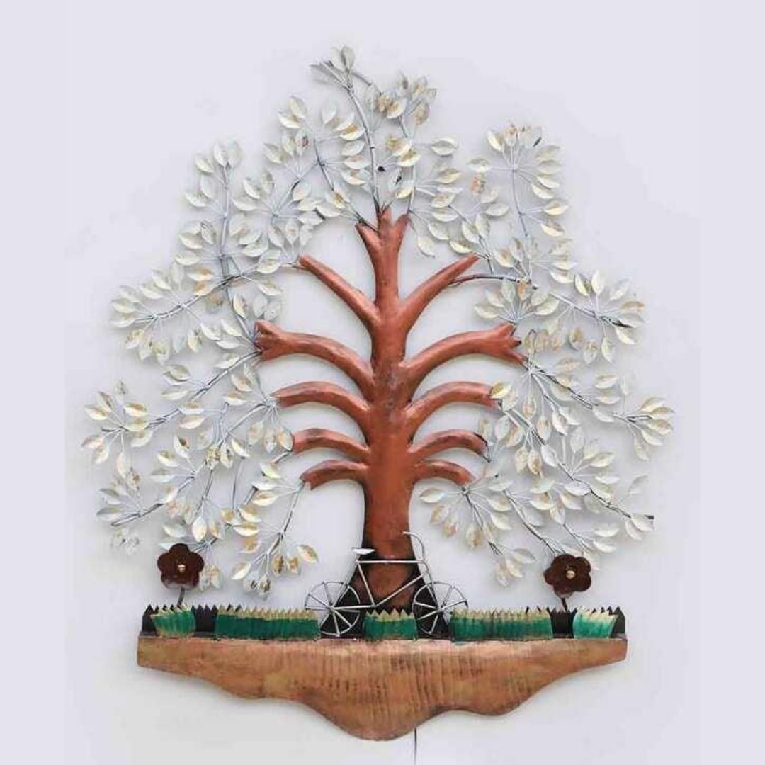 Beautiful White Metal Wall Tree with LED (35 x 50 Inches)-Home Decoration-Metal Wall Tree by Hansart Made of Premium-Quality Iron Metal Perfect for your living room, bedroom, hall, office reception, guest room, and hotel reception The product is packed by professionals for safe delivery Designed to make your home look complete "Hansart Made In India because India itself is an art".